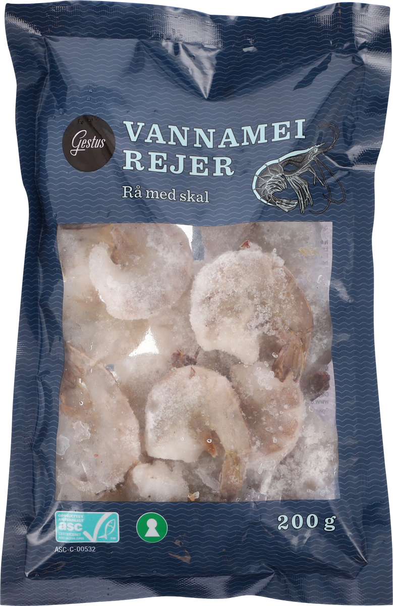 Gestus vannamei rejer rå 200 g