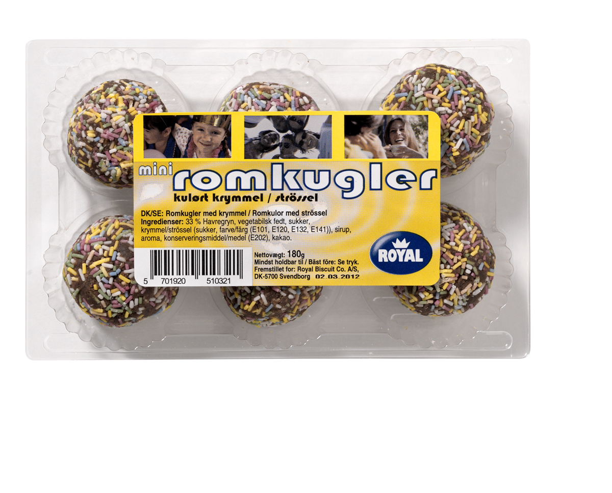 Mini romkugler krymmel 150 g