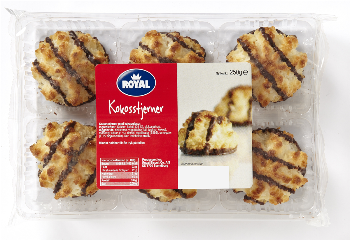 Royal kokosstjerner palle 250 g