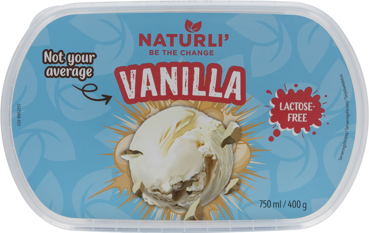 Naturli' vanilje is 750 ml