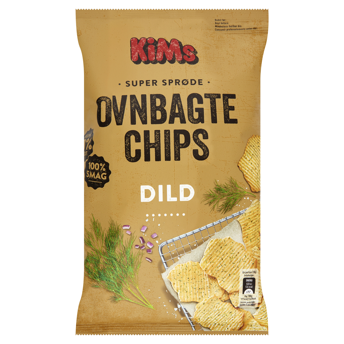 KiMs ovnbagte chips dild 150 g