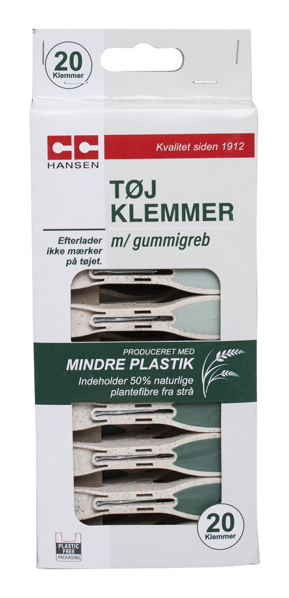 Tøjklemmer m/50% natur mat