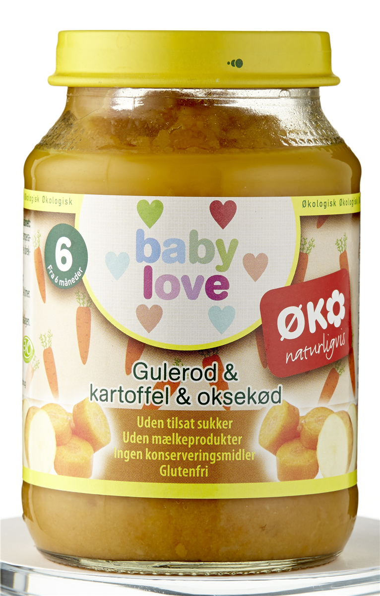 Babygrød øko grønt/okse 6M 190 g