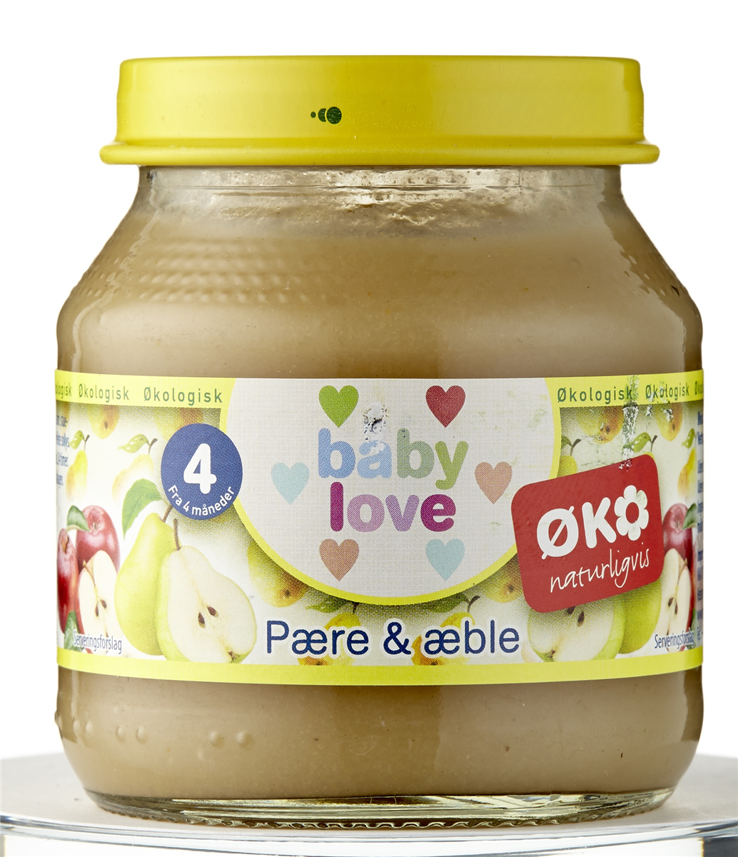 Babymos øko pære/æble 4 mdr 190 g