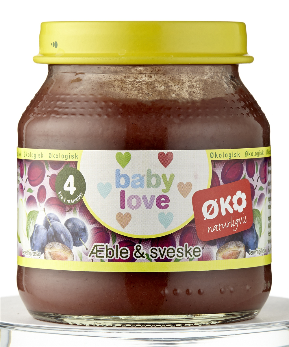Babymos øko sveske/æble 4M 120 g