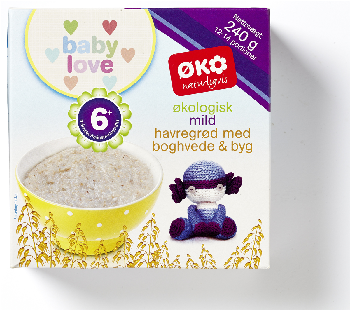 Babygrød øko havre/bog 6 md 190 g