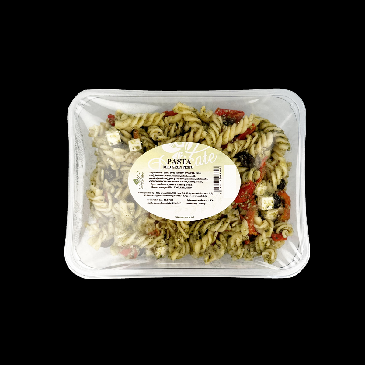 Pasta m/grøn pesto 1000 g 1000 g
