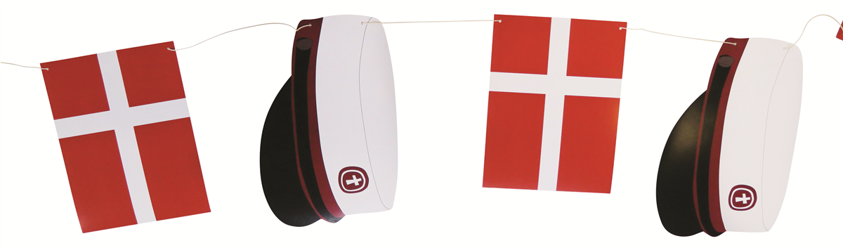 Guirlande rød 7 huer/flag 7 stk.