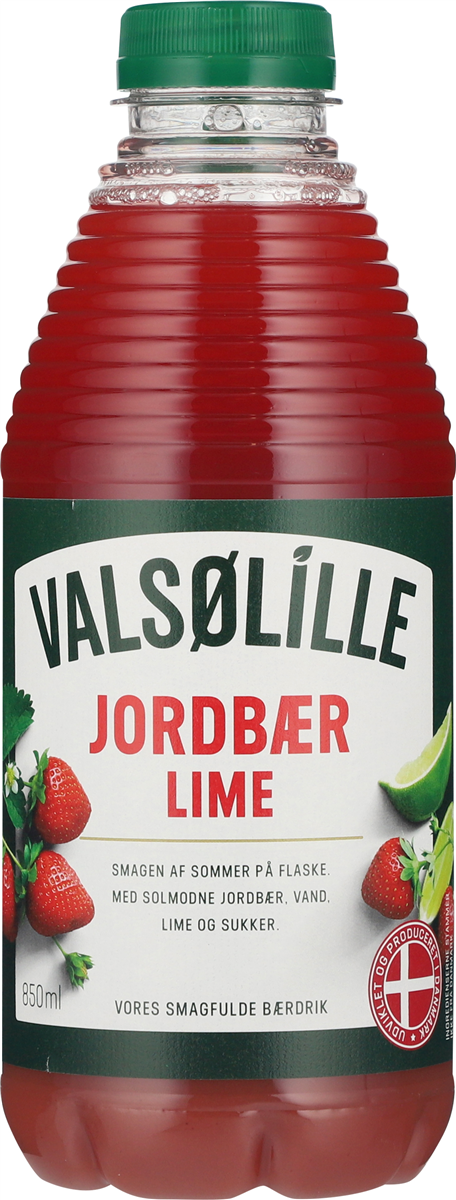 Valsølille jordbær lime 850 ml