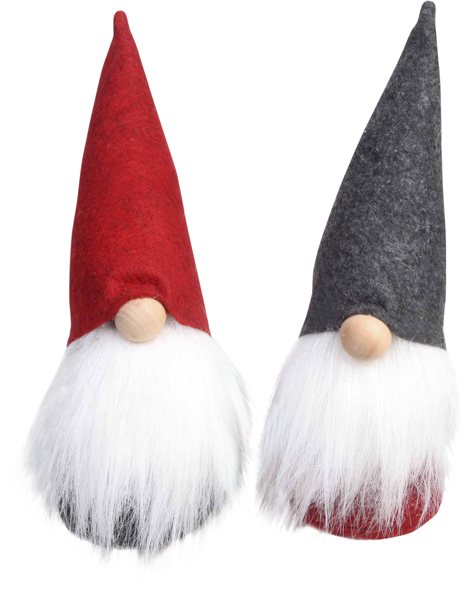 Nisse filt rød-grø H25 cm 1 stk.