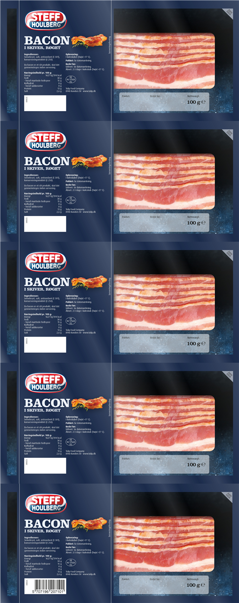 Steff. bacon i skiver 5-pak 500 g