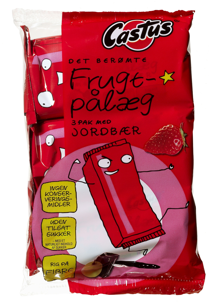 Castus jordbær pålæg 3 pk 3 stk.