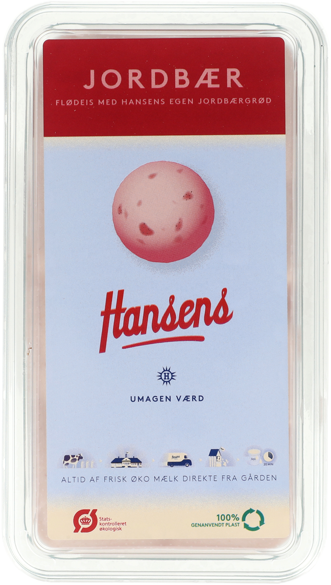 Hansens Jordbær Flødeis Øko