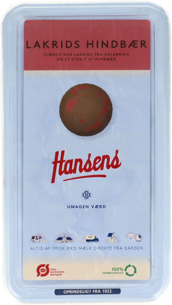 Hansens Lakrids/Hindbær Is Øko
