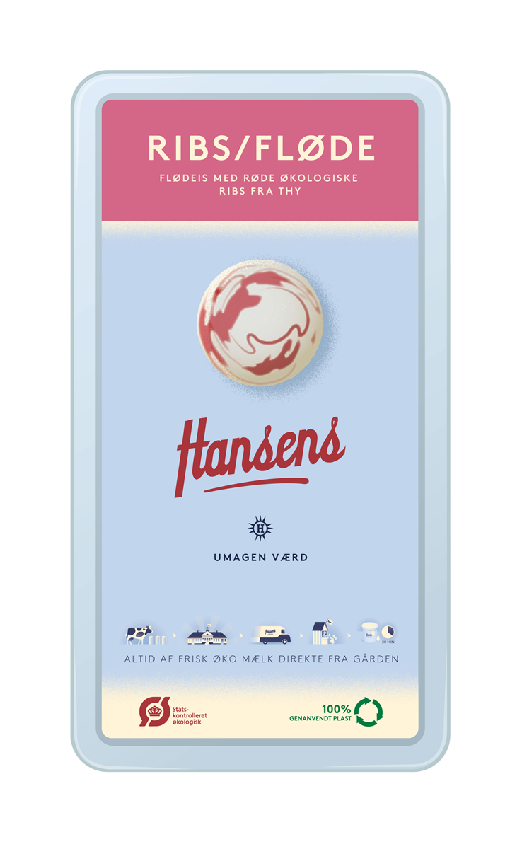 Hansens ribs i flødeis øko 500 ml