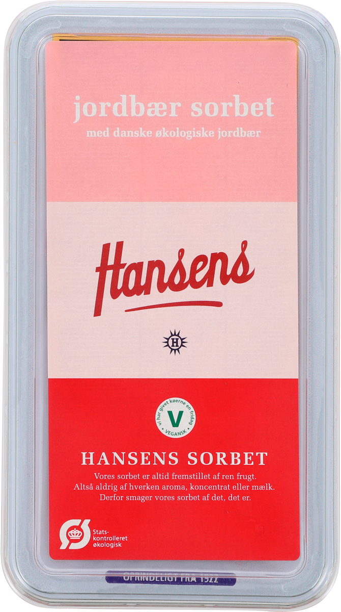 Hansens Jordbær Sorbet Øko