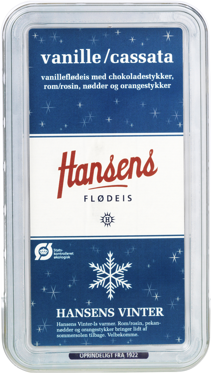 Hansens vanil/cassata øko 500 ml