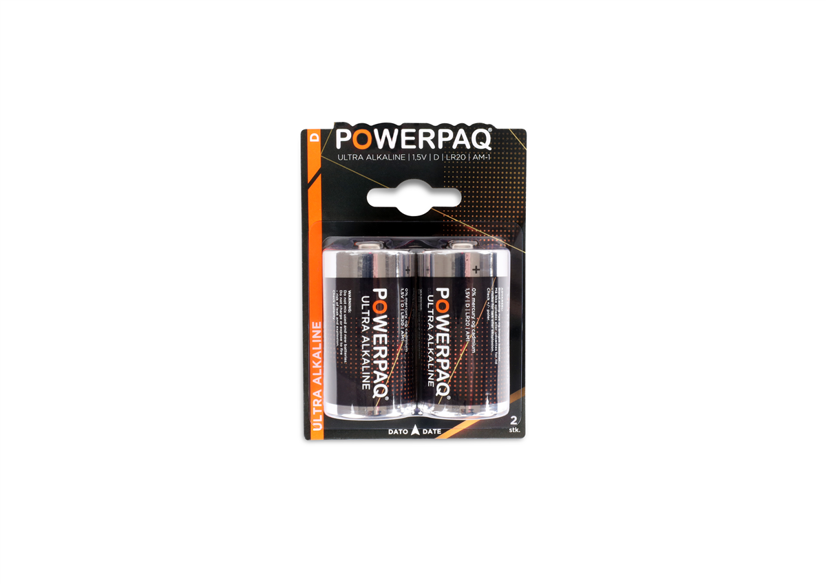 Powerpaq Batteri LR20 D 2 stk