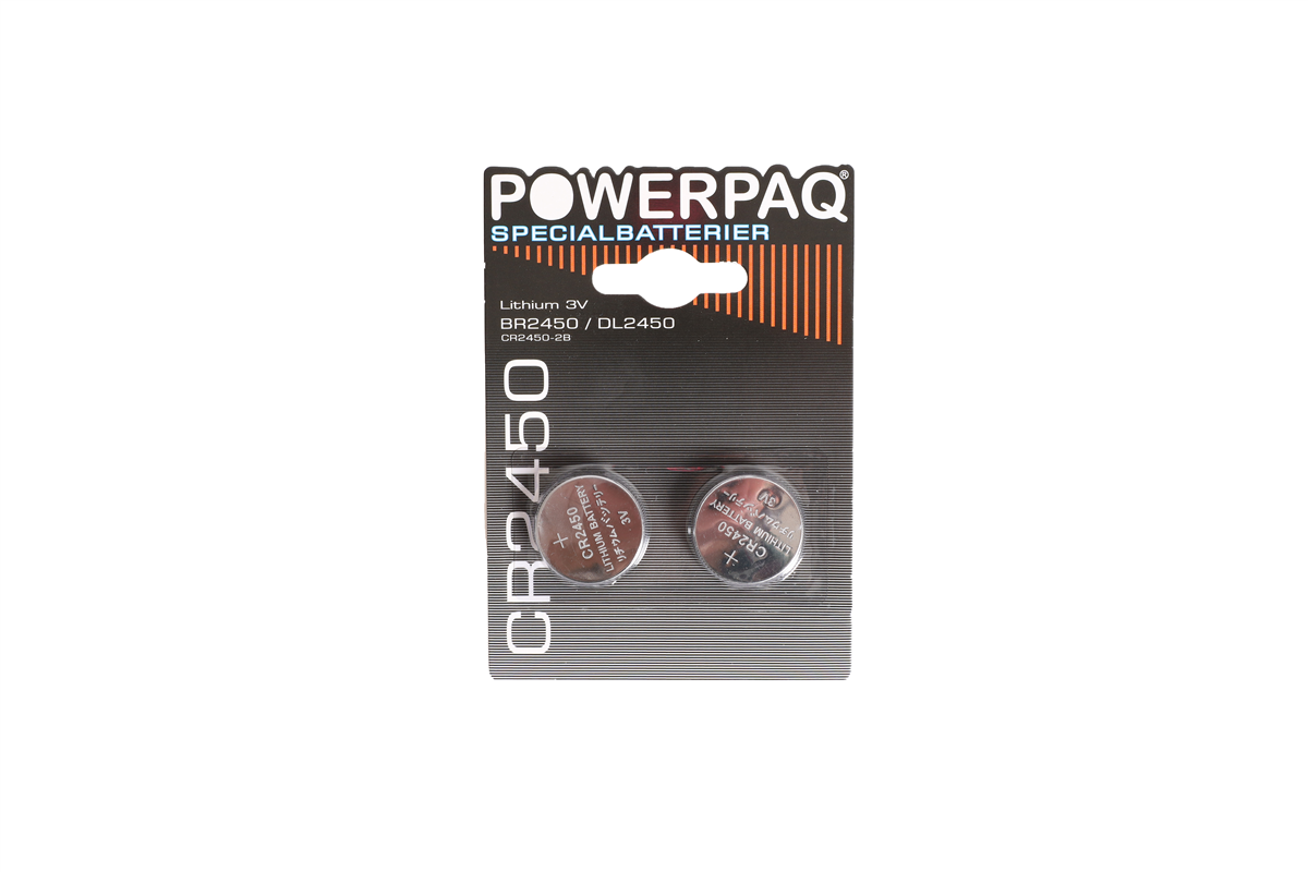 Powerpaq Batteri CR2450 3V 2 stk