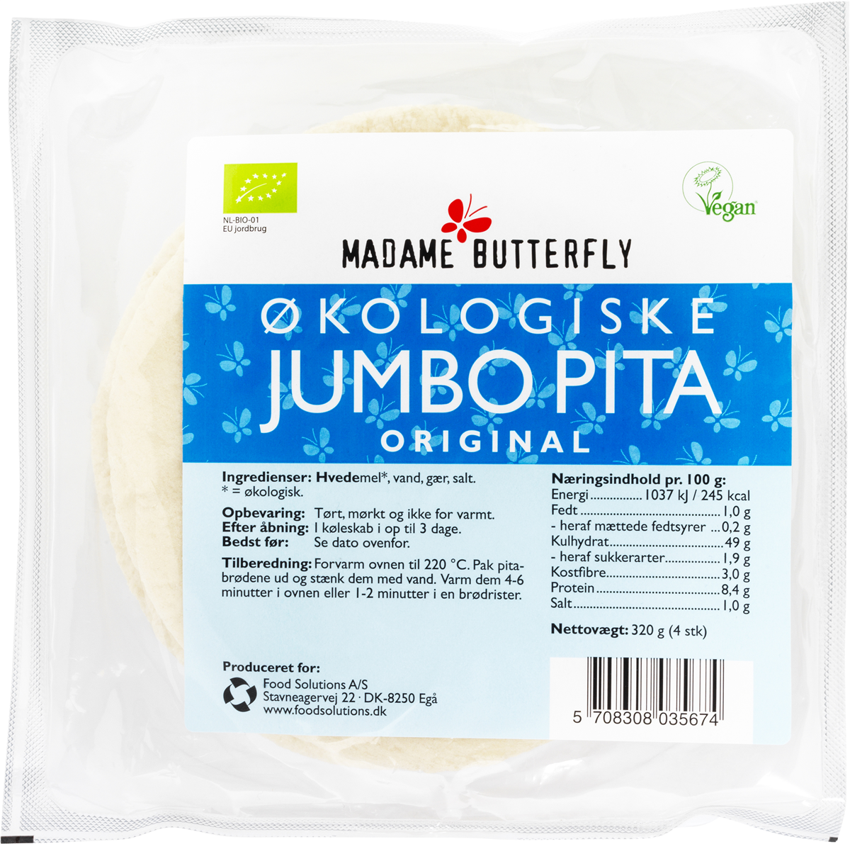 MB Jumbo Pita Original Økologisk 320 g