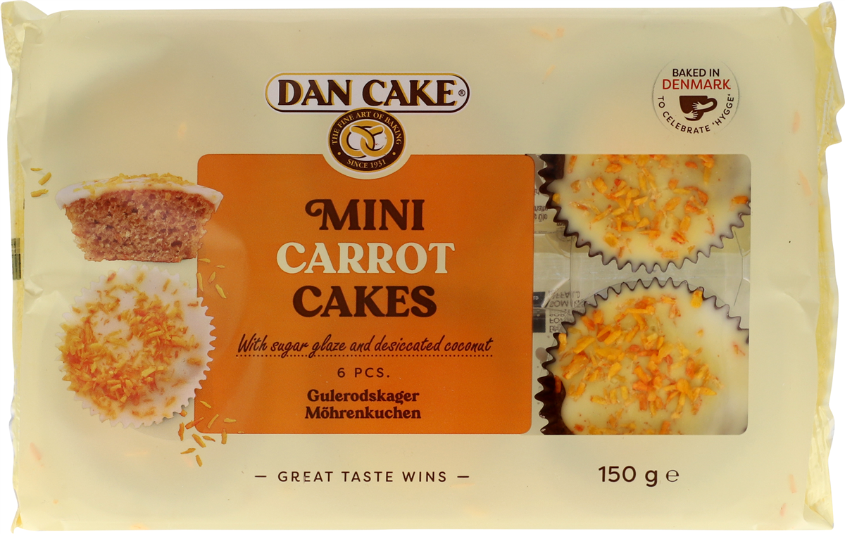 Dan Cake Mini Gulerodskage 6-pak 150 g