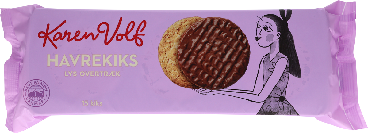 Karen Volf K.V. havrekiks m/lys choko 300 g