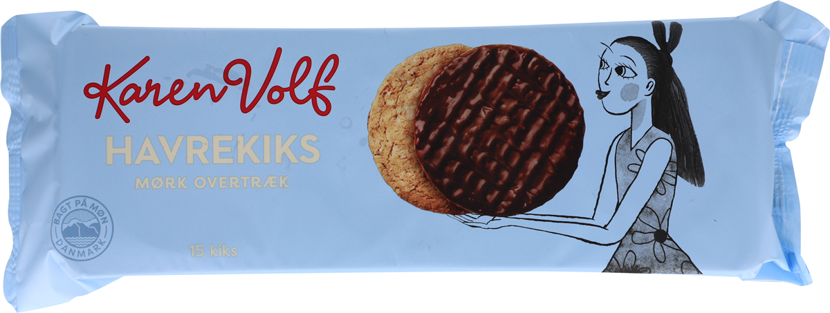 K.V havrekiks m/mørk choko 300 g