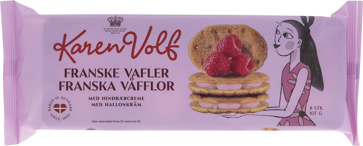 K.V. fransk vafler hindbær 107 g