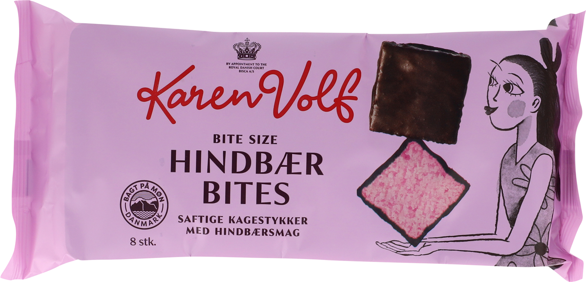 K.V. hindbærkage bite 8 stk 8 stk.
