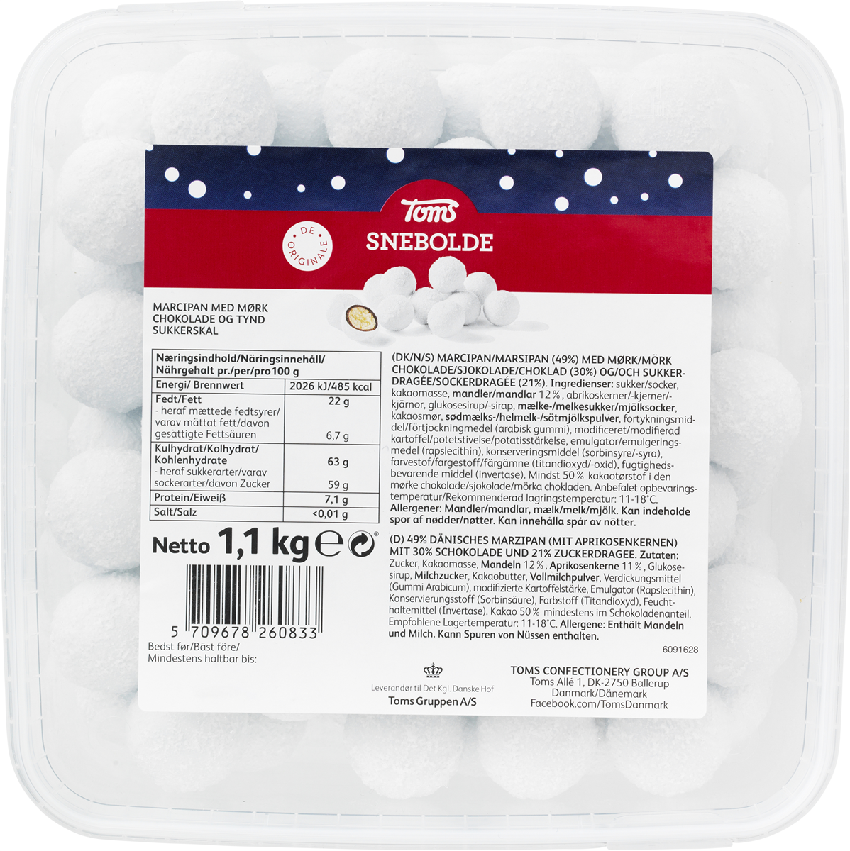 Toms snebolde 1100 g