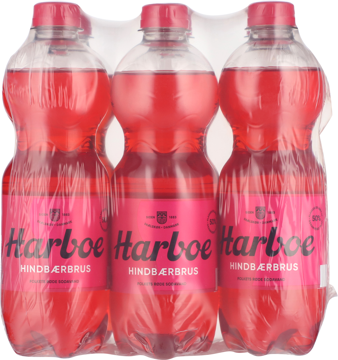 Hindbær Brus 6 x 0,5 l, Harboe 3000 ml