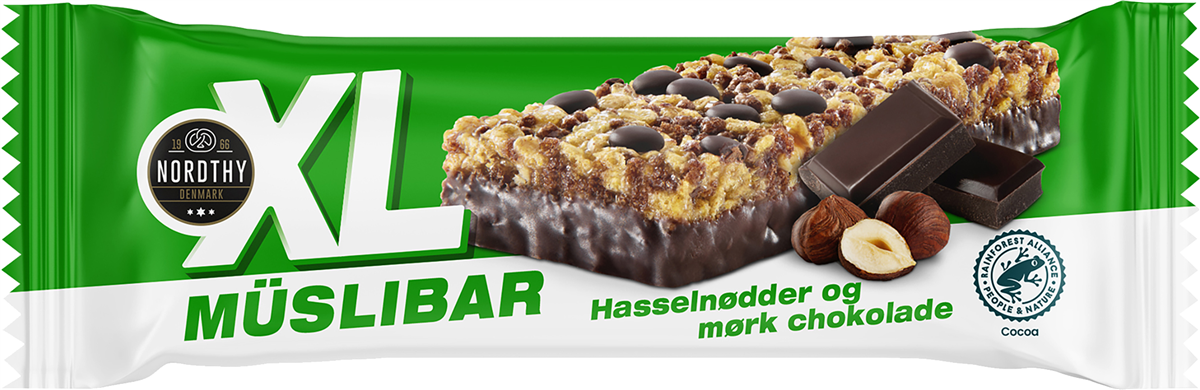 XL musli bar mørk/hasselnød 50 g