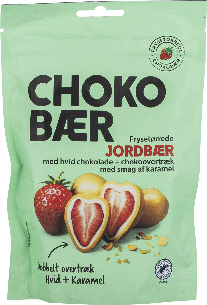 Chokobær jordbær kar/hvid 90 g