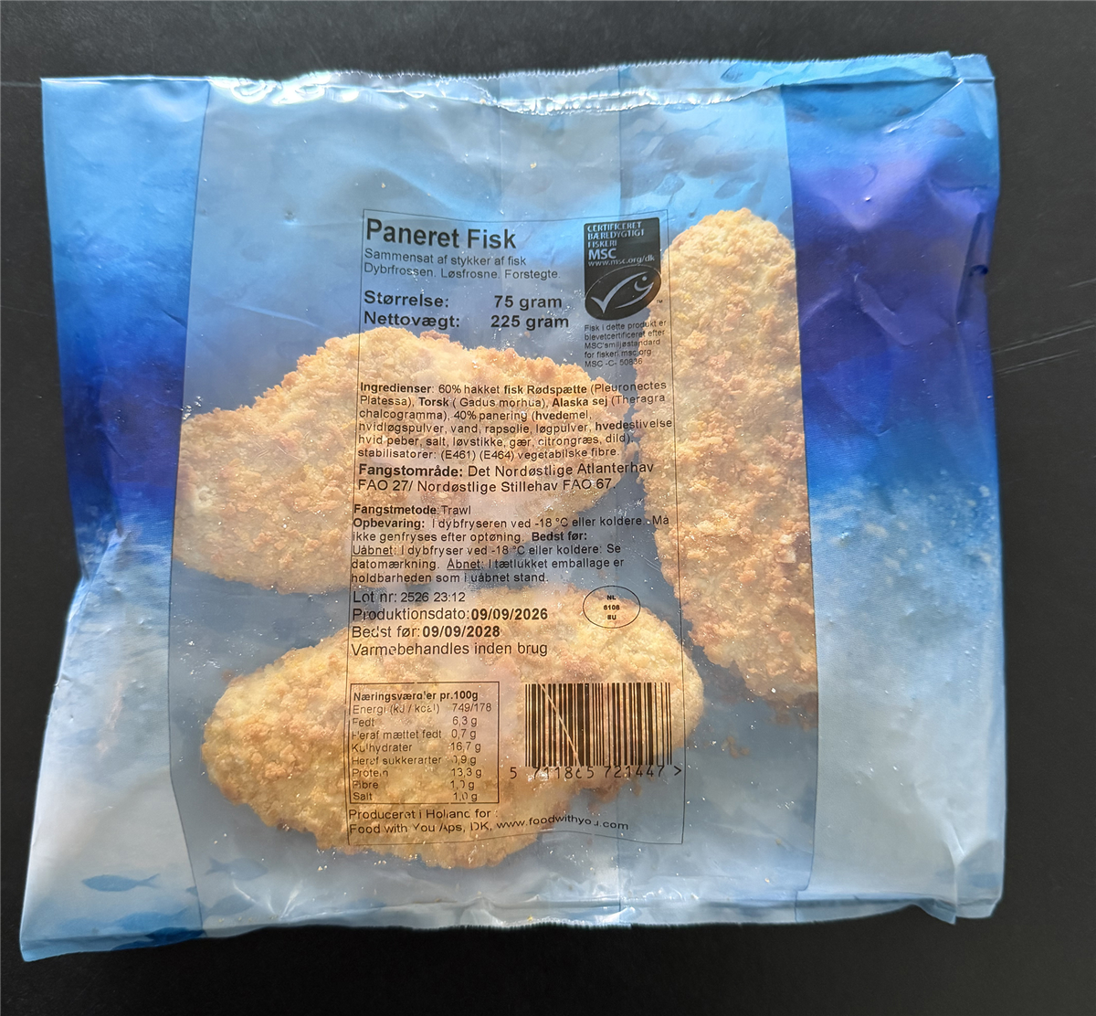 Panerede Fiskefileter Msc 225 g
