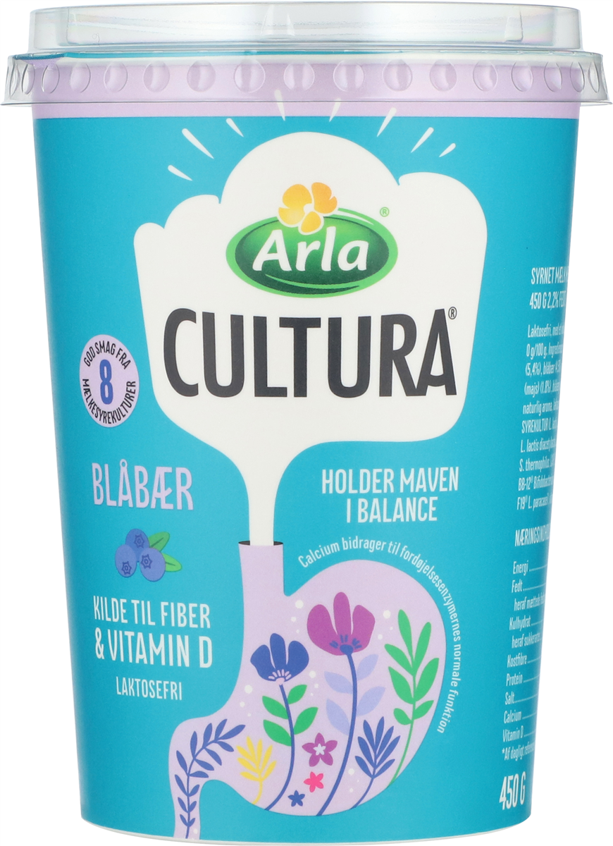 Arla Cultura, Yoghurt m. blåbær 2,2% fedt