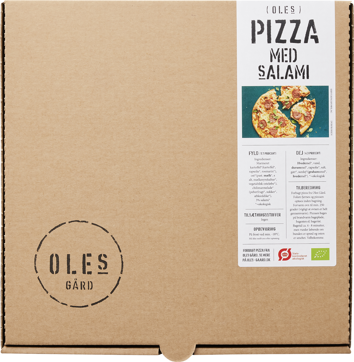 Oles Pizza m. Salami øko 350 g