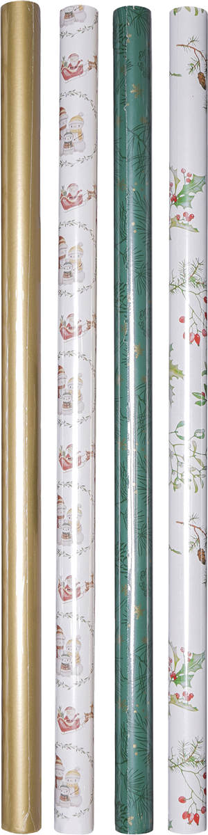 Gavepapir 70 cm x 5 m Grøn-Guld