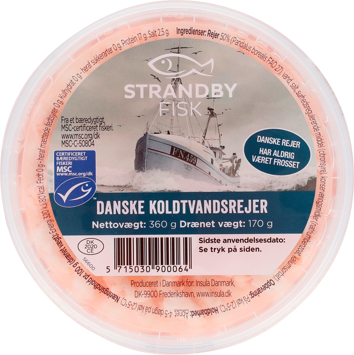Insula Koldtvandsrejer 170/360 g 360 g