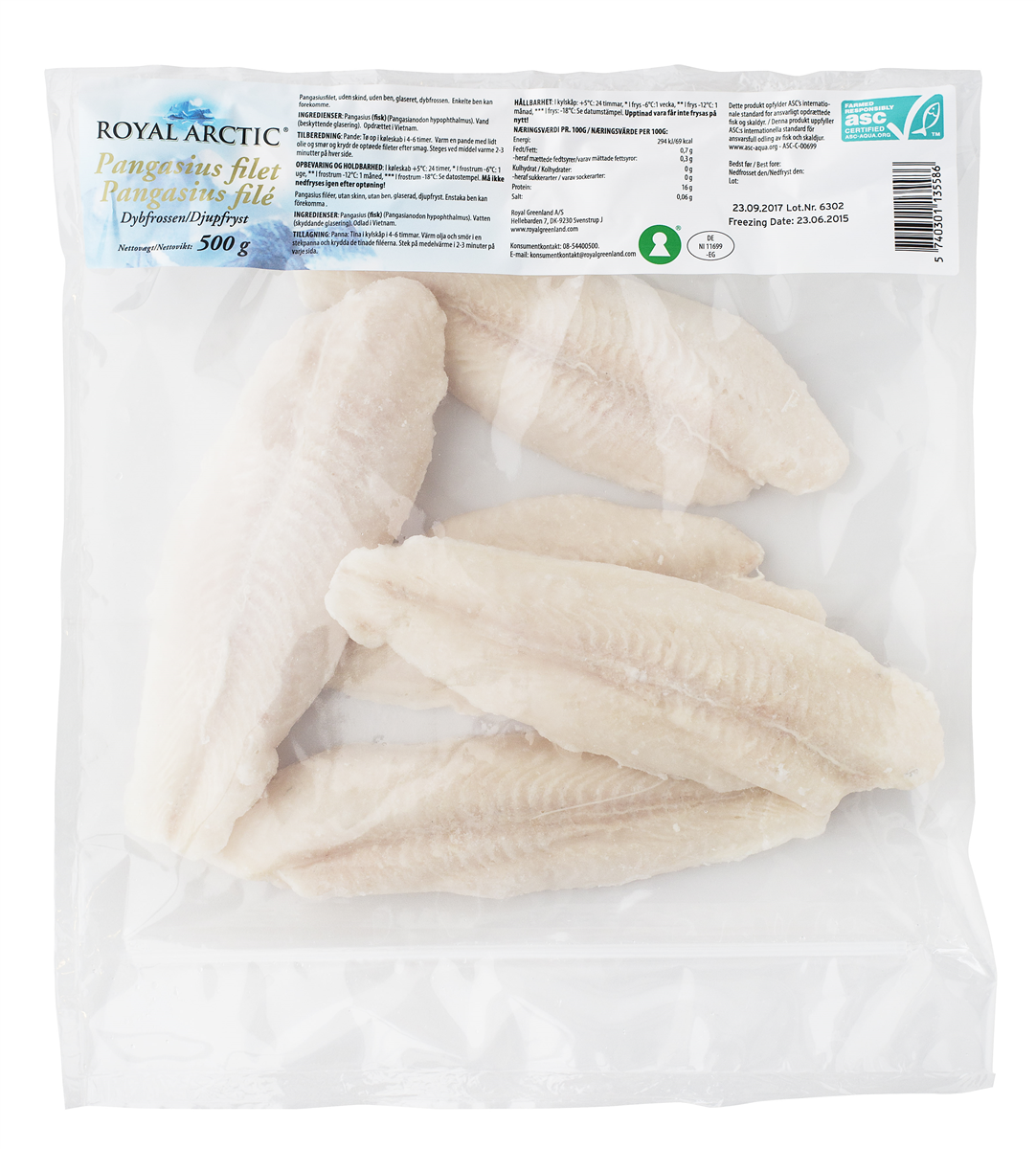 Pangasius filet 500 g