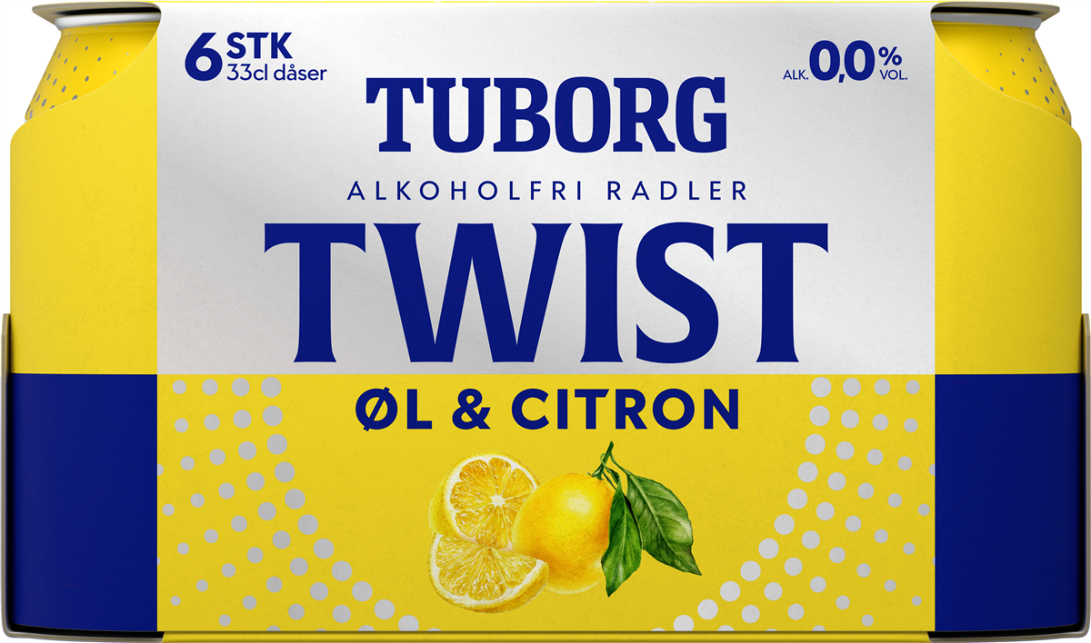 Tuborg Twist Citron 0,0% 6-pak 1980 ml