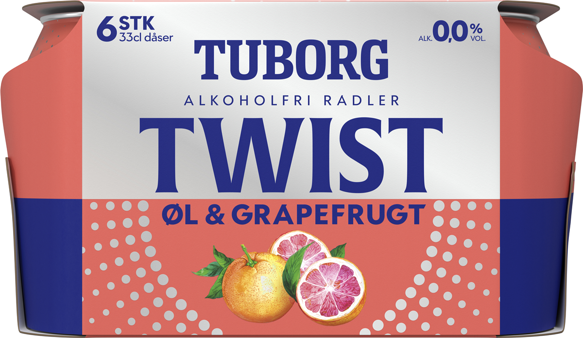 Tuborg Twist Grapefrugt 0,0% 6-pak 1980 ml