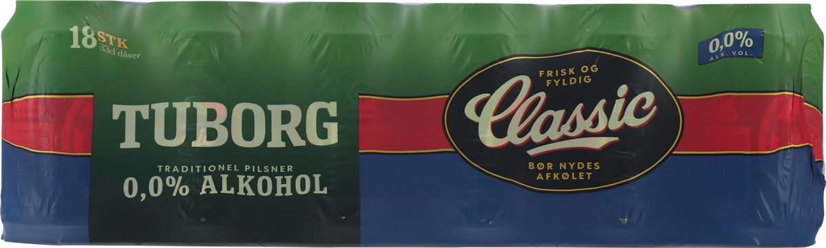 Tuborg Class. 0,0% 18 pk ds 18 stk.