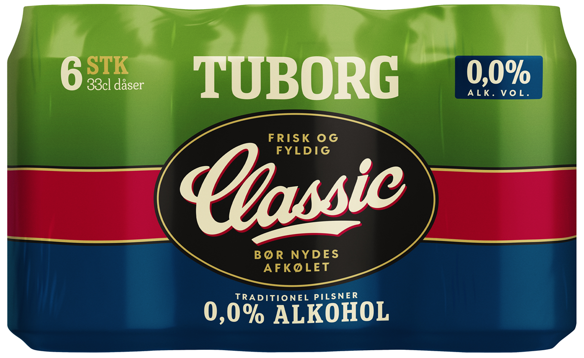 Tuborg Classic 0,0% 6-pak dåse