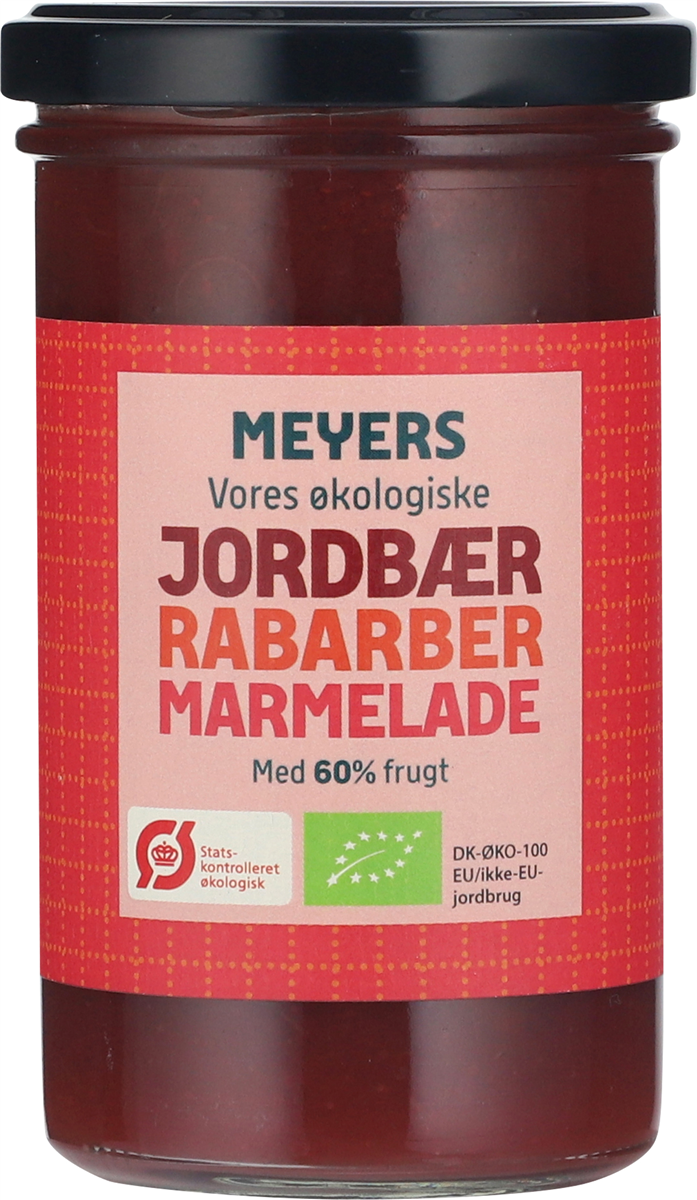 Meyers Jordbær/Rabarber Marmelade Øko
