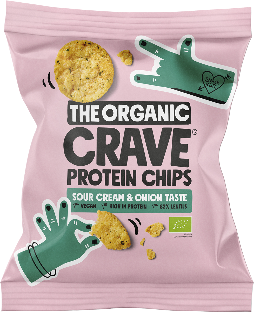 The Organic Crave Chips Sour Cream & Onion Øko 30 g