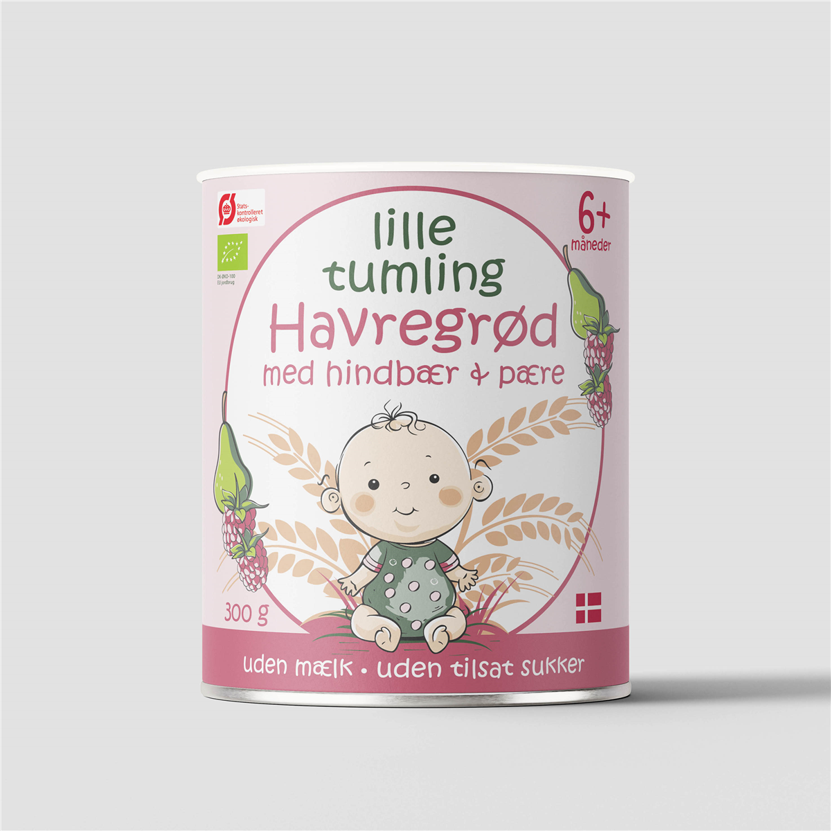 Havregrød m.hindbær & pære 300 g