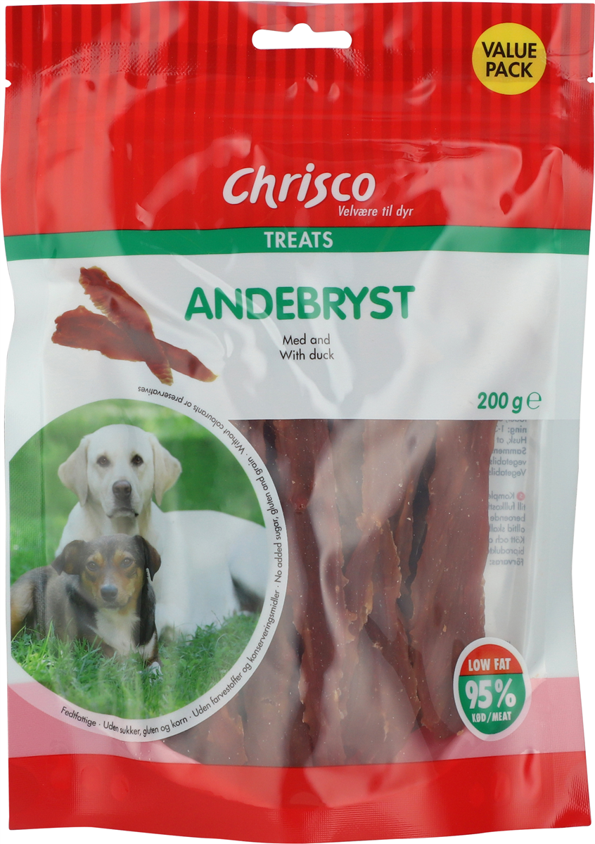 Hundegodbid andebryst, Chrisco 200 g