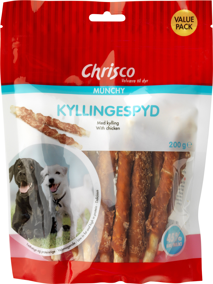 Hundegodbid kyllingespyd, Chrisco 200 g