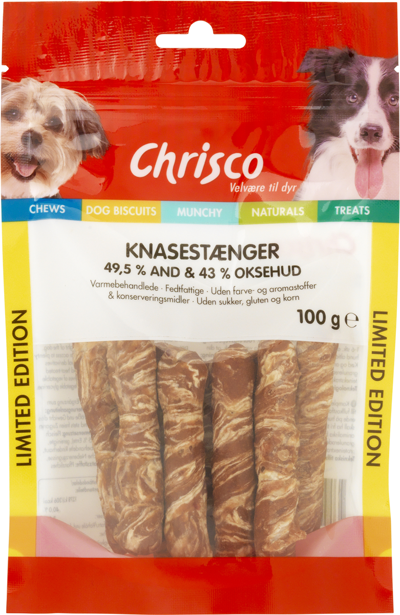 Chrisco knasestænger m/and 100 g