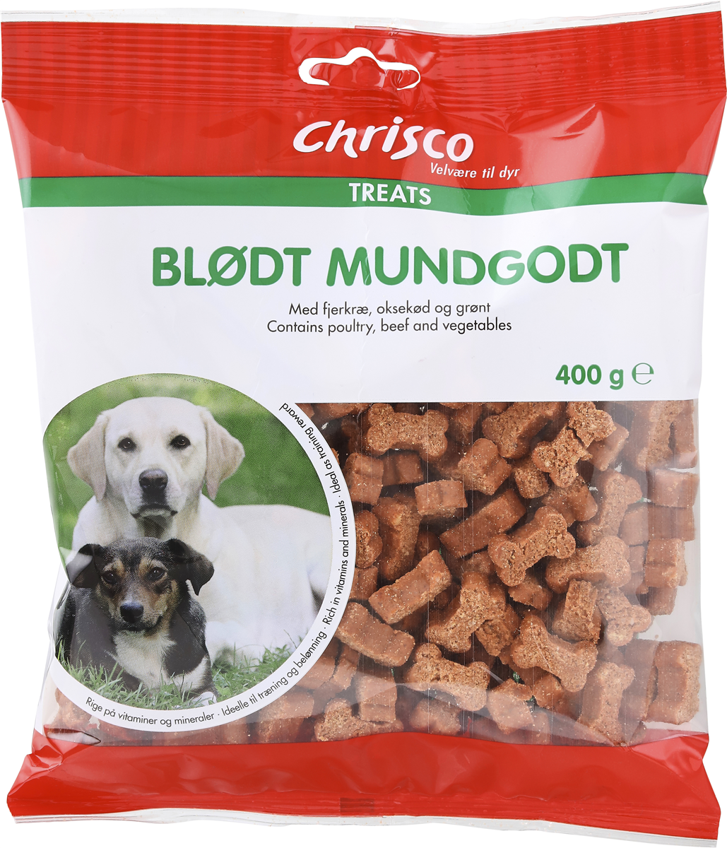 Blødt mundgodt t. hund, Chrisco 400 g
